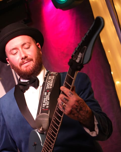 The guitarist on stage at An Grianan Hotel