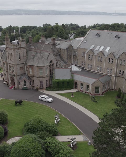 Culloden Estate and Spa from the air, looking over Belfast Lough