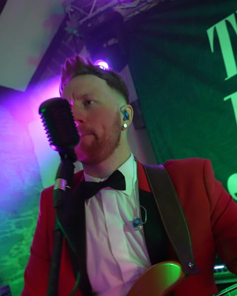The bass player at The Mill at Ballydugan